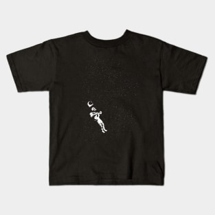 Astronaut Skeleton Gravity Black and White Kids T-Shirt